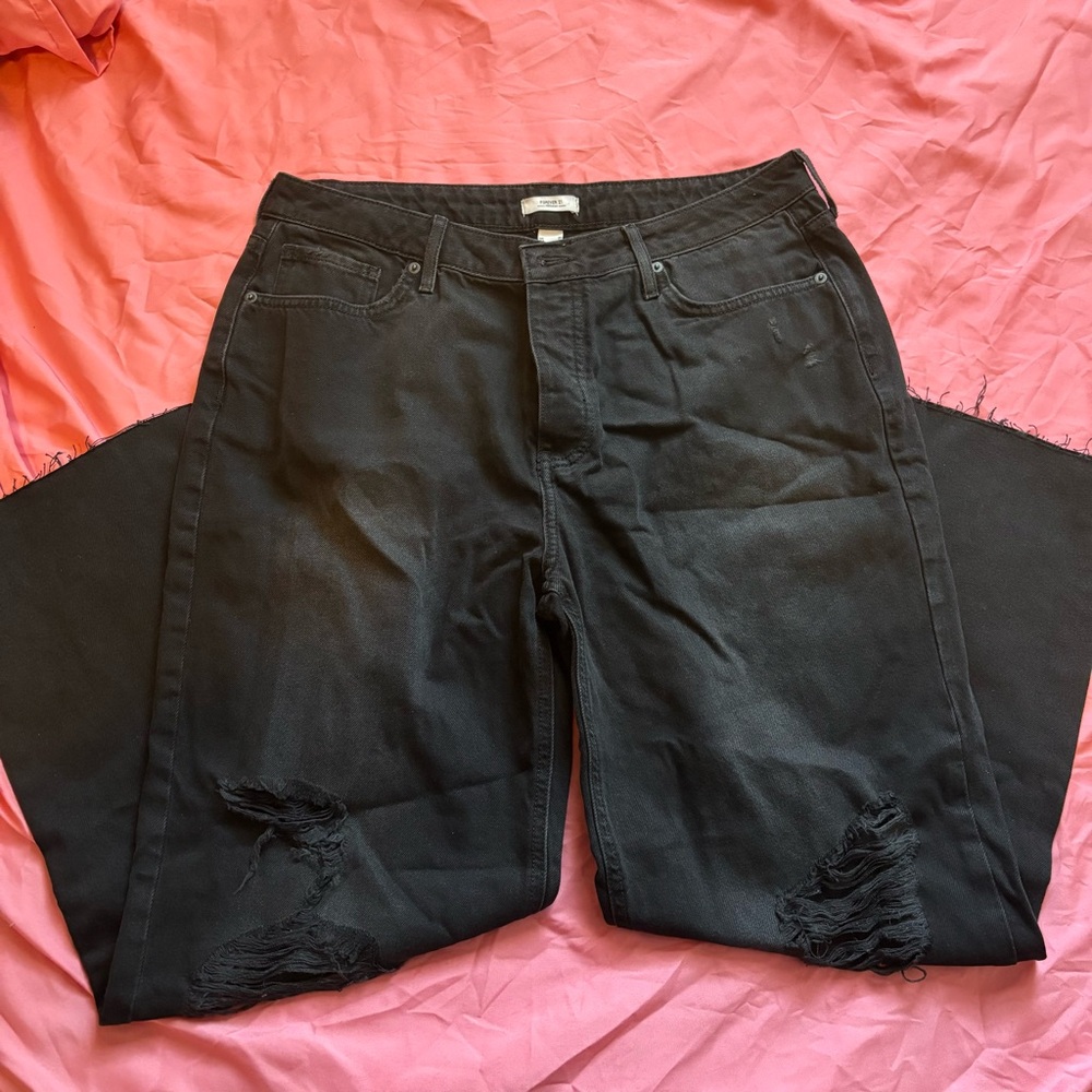 Forever 21 Womens Black Relaxed Jeans